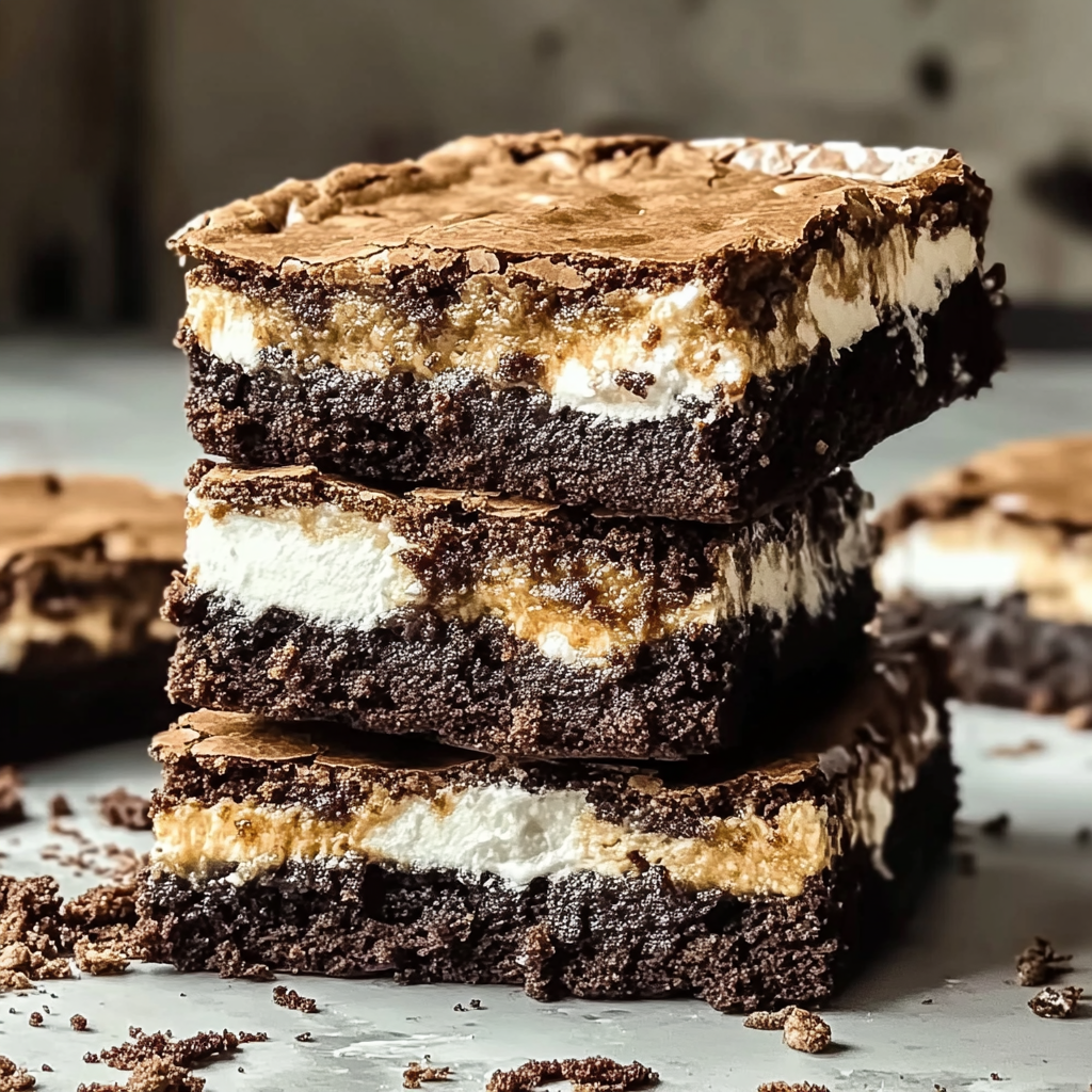 Recipe preparation for S'mores Brownies