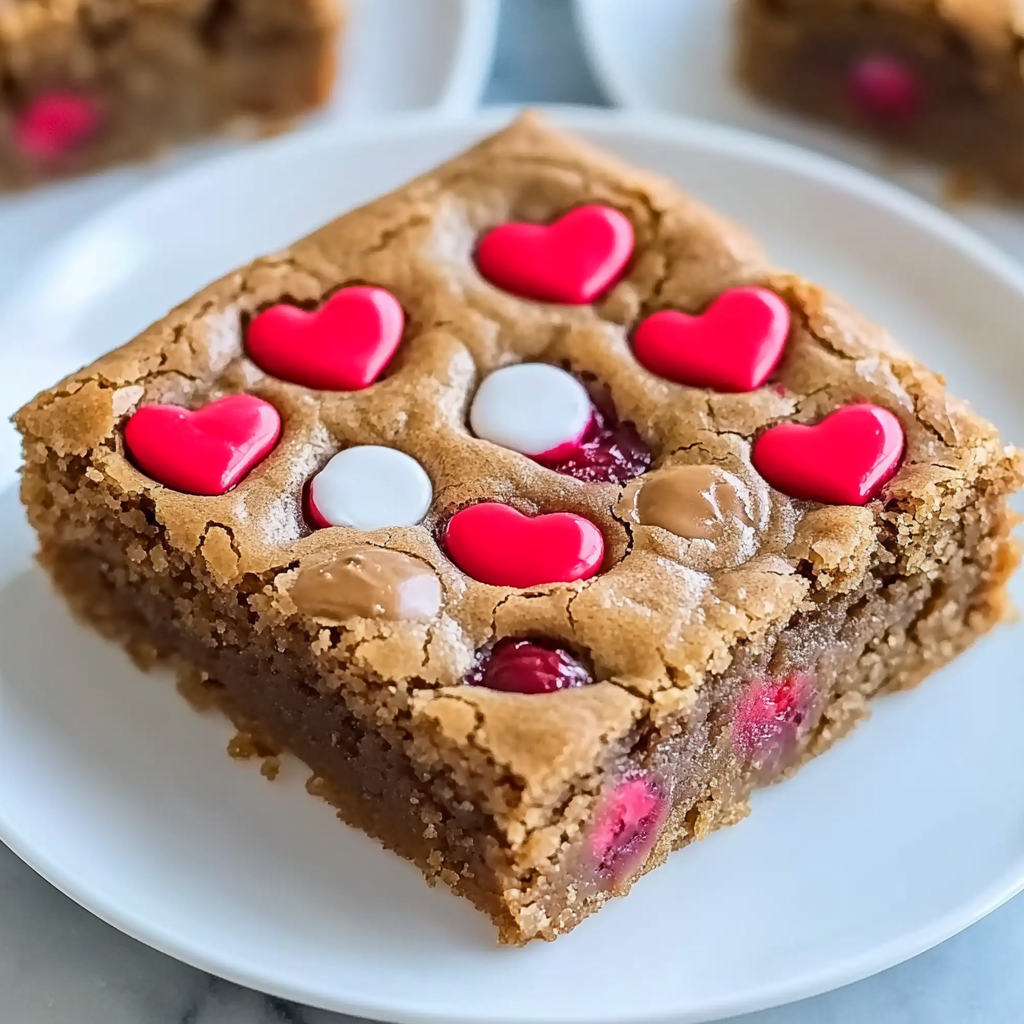 Recipe preparation for Valentine Peanut Butter Blondies