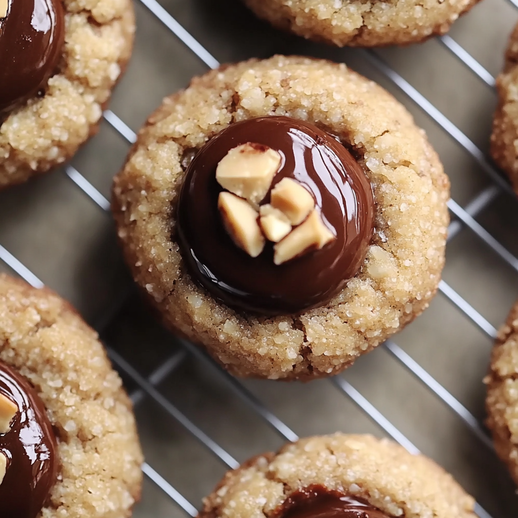 Recipe preparation for Nutella Thumbprint Cookies