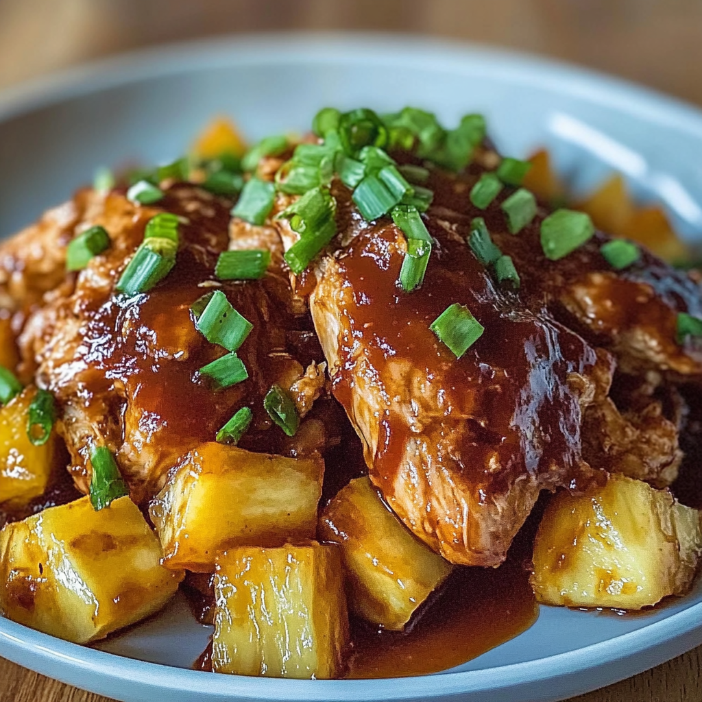 Recipe preparation for Crockpot Pineapple BBQ Chicken