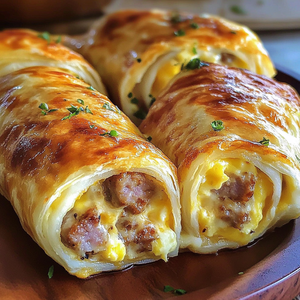 Recipe preparation for Sausage Egg Cheese Breakfast Rollups