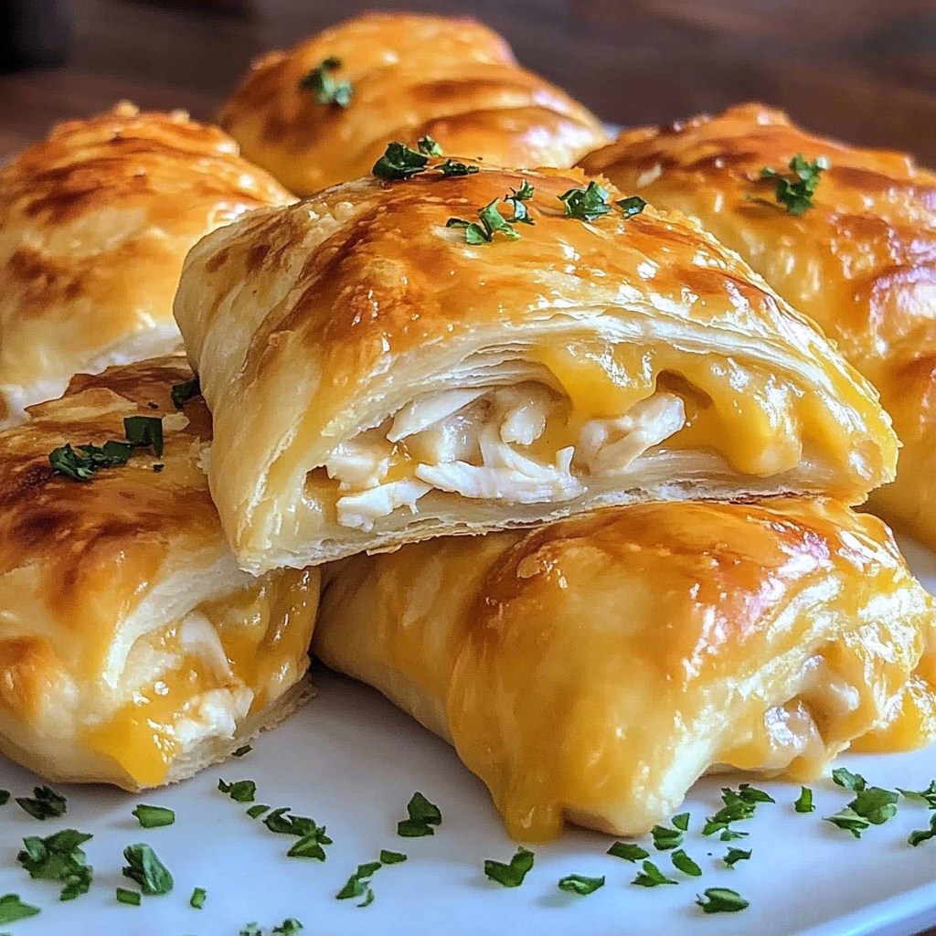 Recipe preparation for Cheesy Chicken Crescent Rolls