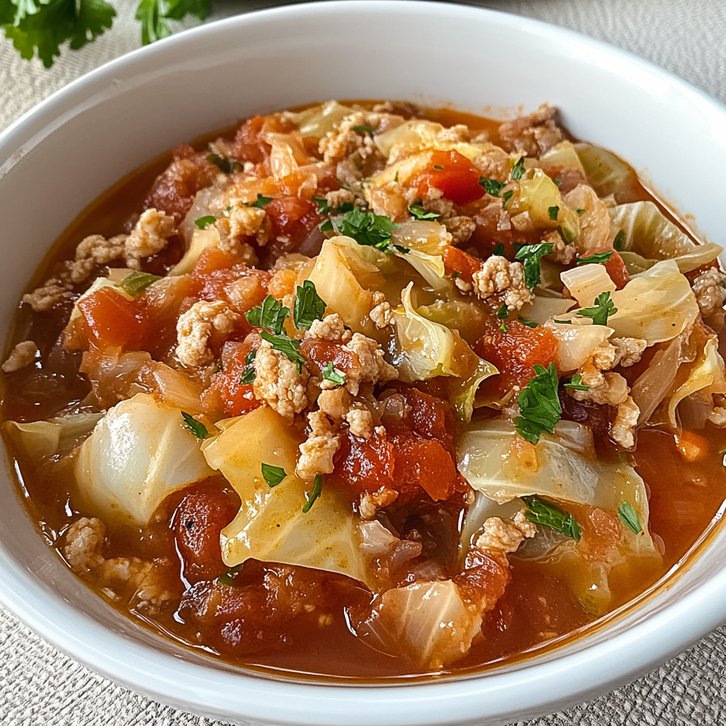 Recipe preparation for Slow Cooker Unstuffed Cabbage