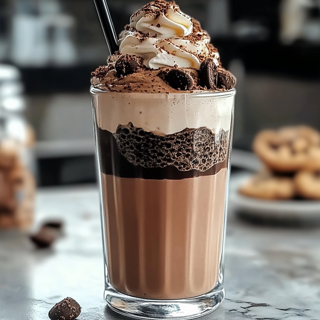 Recipe preparation for Mocha Cookie Crumble Frappuccino