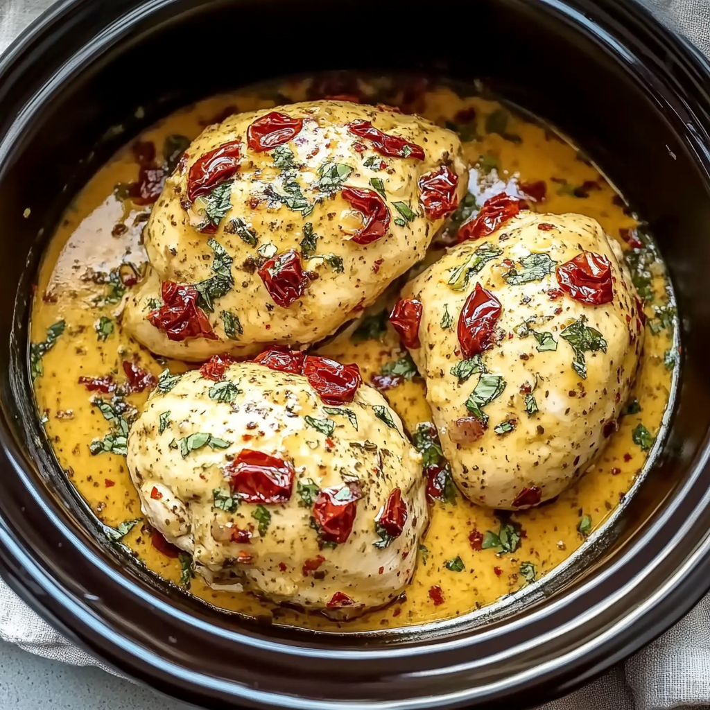 Recipe preparation for Dump & Go Crockpot Marry Me Chicken