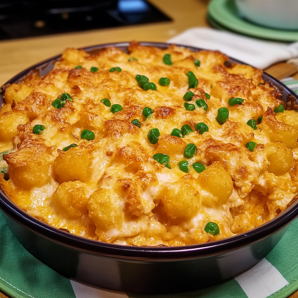 Recipe preparation for Chicken Tater Tot Casserole