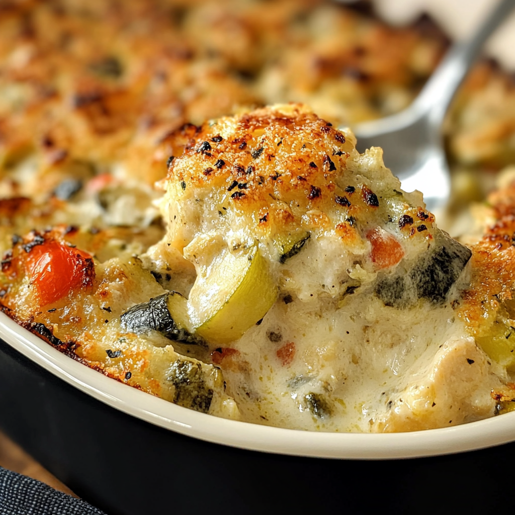 Recipe preparation for Chicken Zucchini Casserole