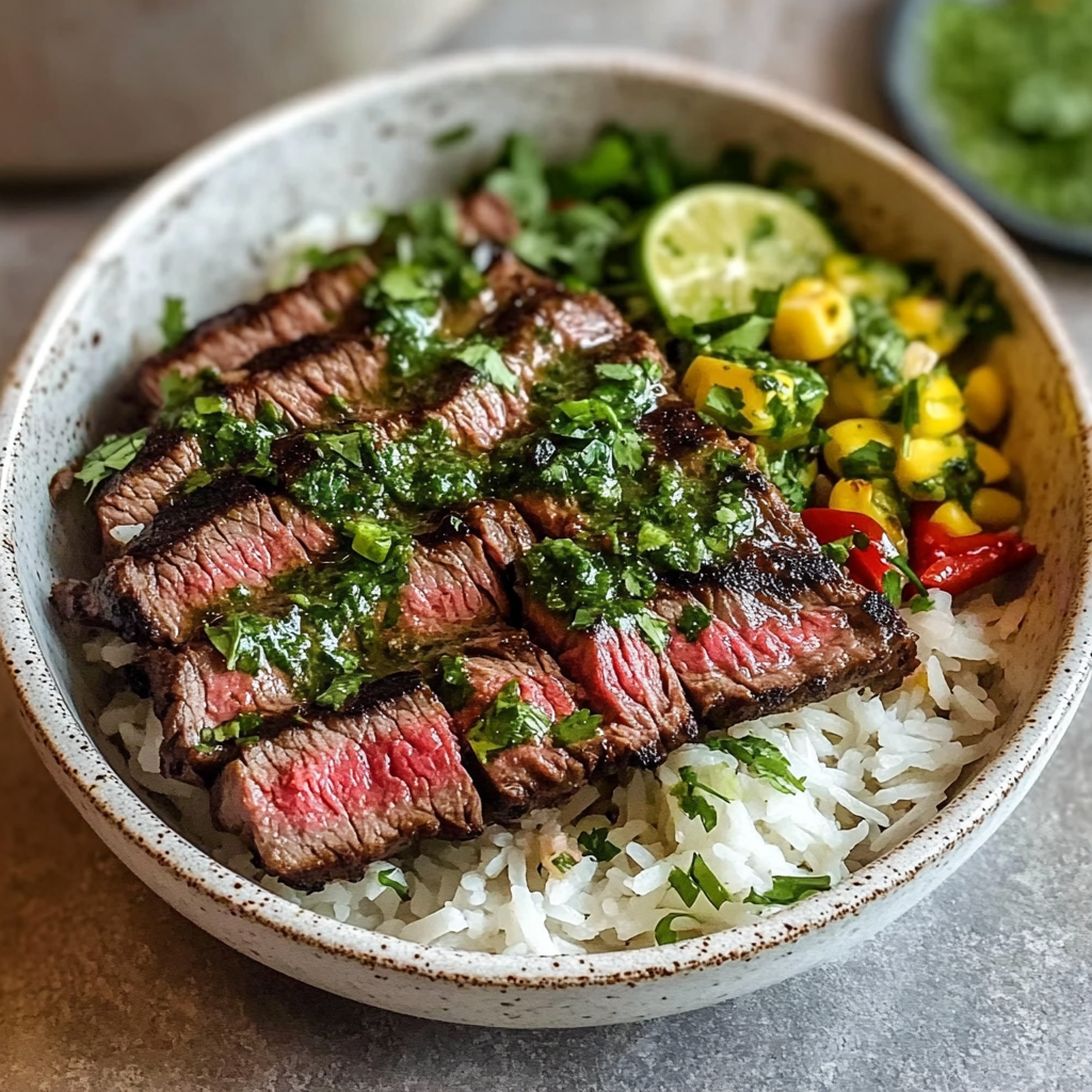 Recipe preparation for Cilantro Lime Steak Bowls
