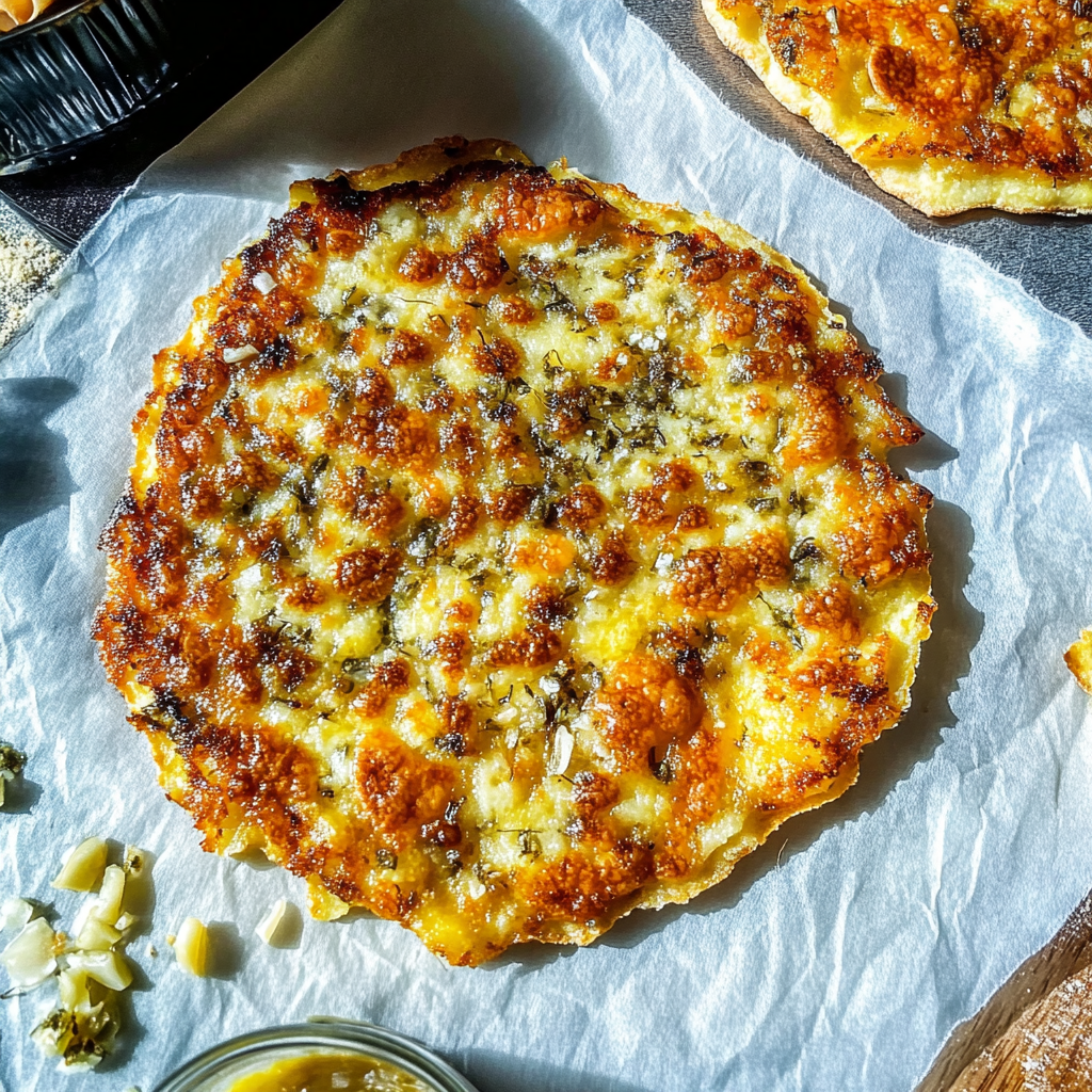 Recipe preparation for Garlic and Butter Flatbread