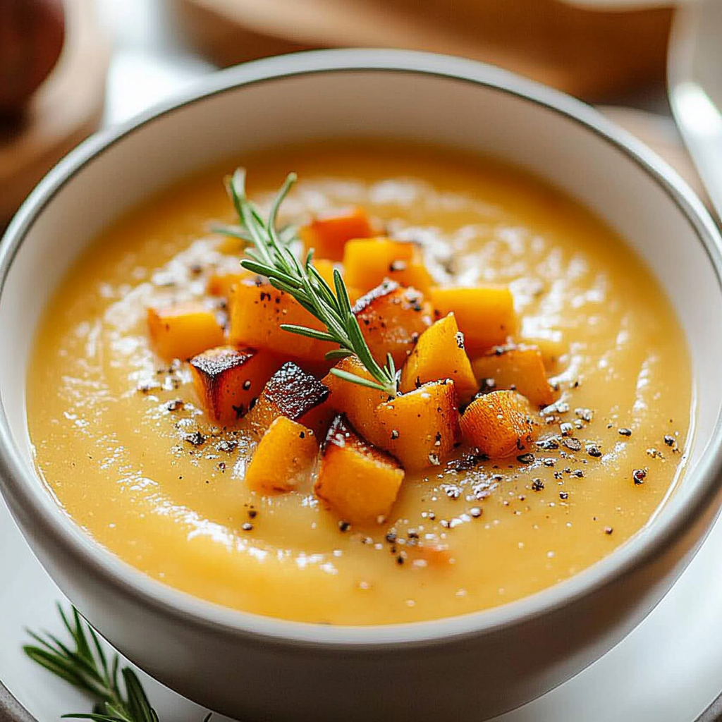 Recipe preparation for Tasty Roasted Winter Vegetable Soup