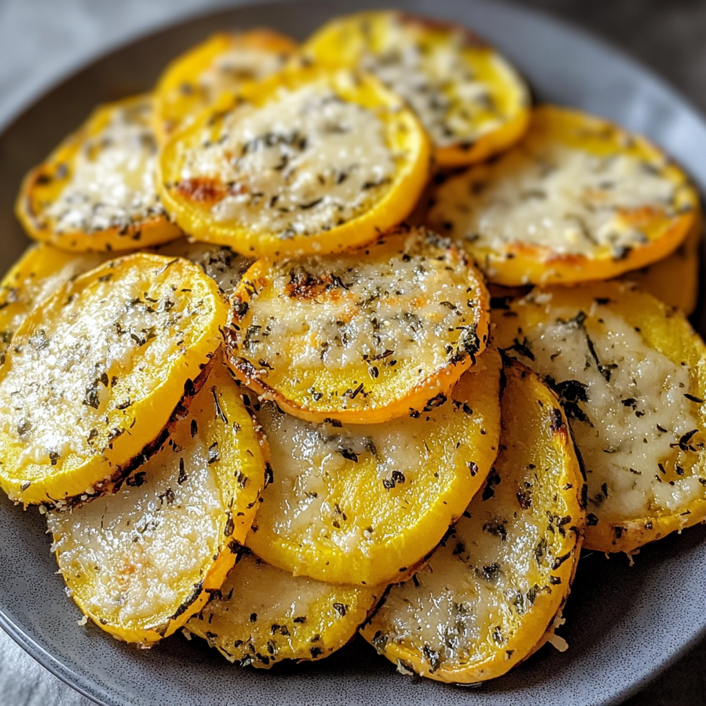 Recipe preparation for Roasted Parmesan Squash Slices