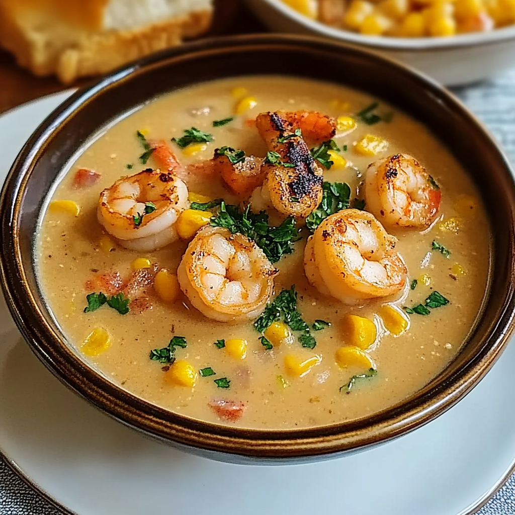 Recipe preparation for New Orleans Shrimp and Corn Bisque
