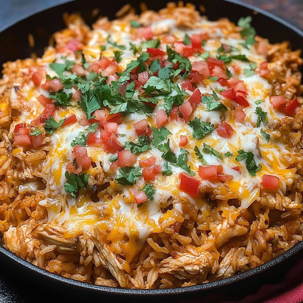 Recipe preparation for Cheesy Chicken Taco Rice