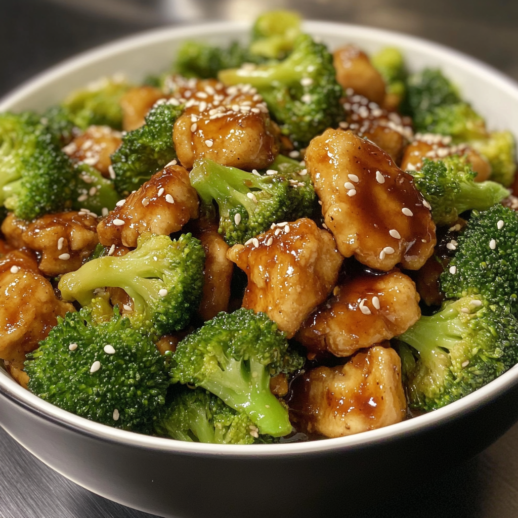 Recipe preparation for Honey Sesame Chicken Broccoli
