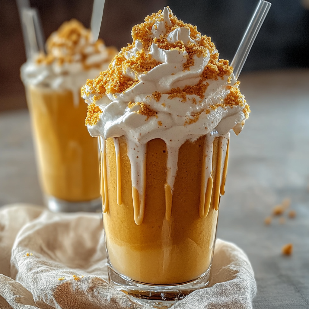 Recipe preparation for Pumpkin Spice Rebel Float Milkshakes