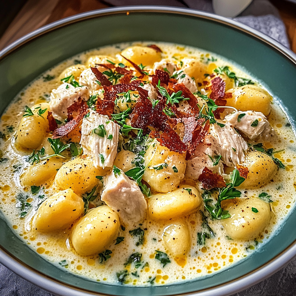 Recipe preparation for Creamy Crack Chicken Gnocchi