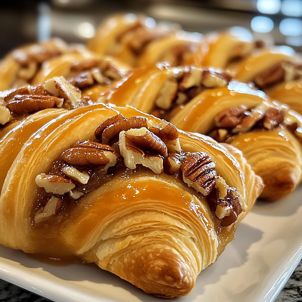 Recipe preparation for Pecan Pie Crescent Rolls
