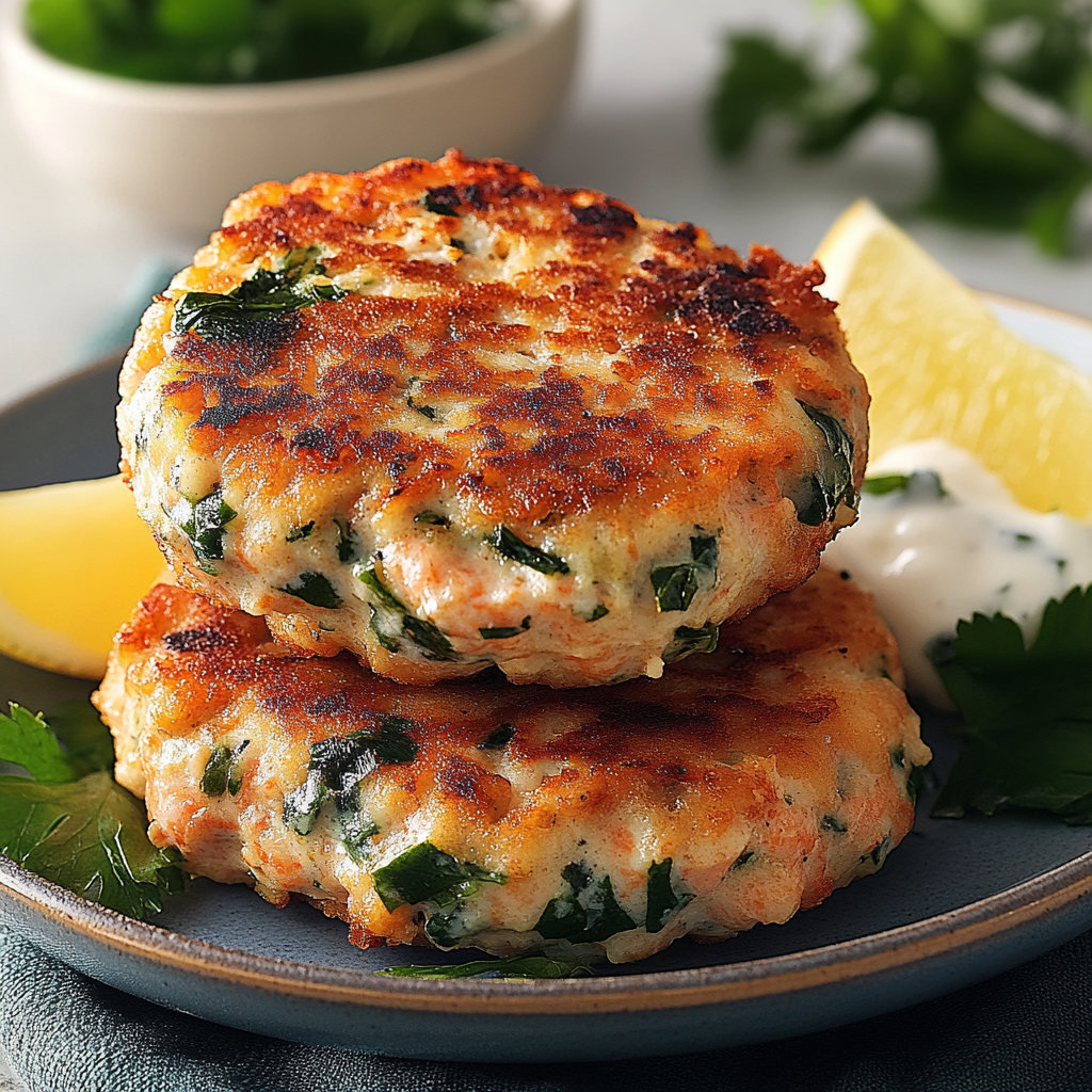 Recipe preparation for Mediterranean Salmon Spinach Patties