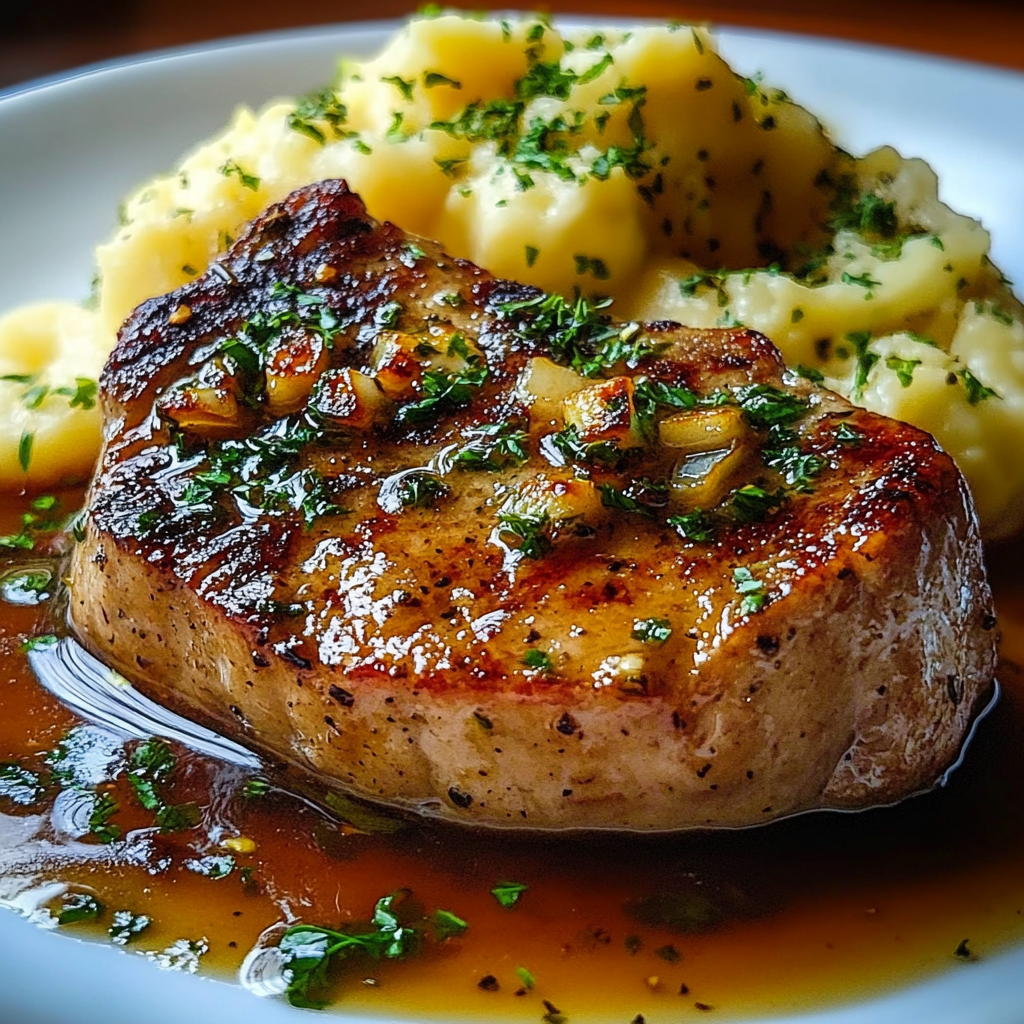 Recipe preparation for Sizzling Garlic Butter Pork Chops