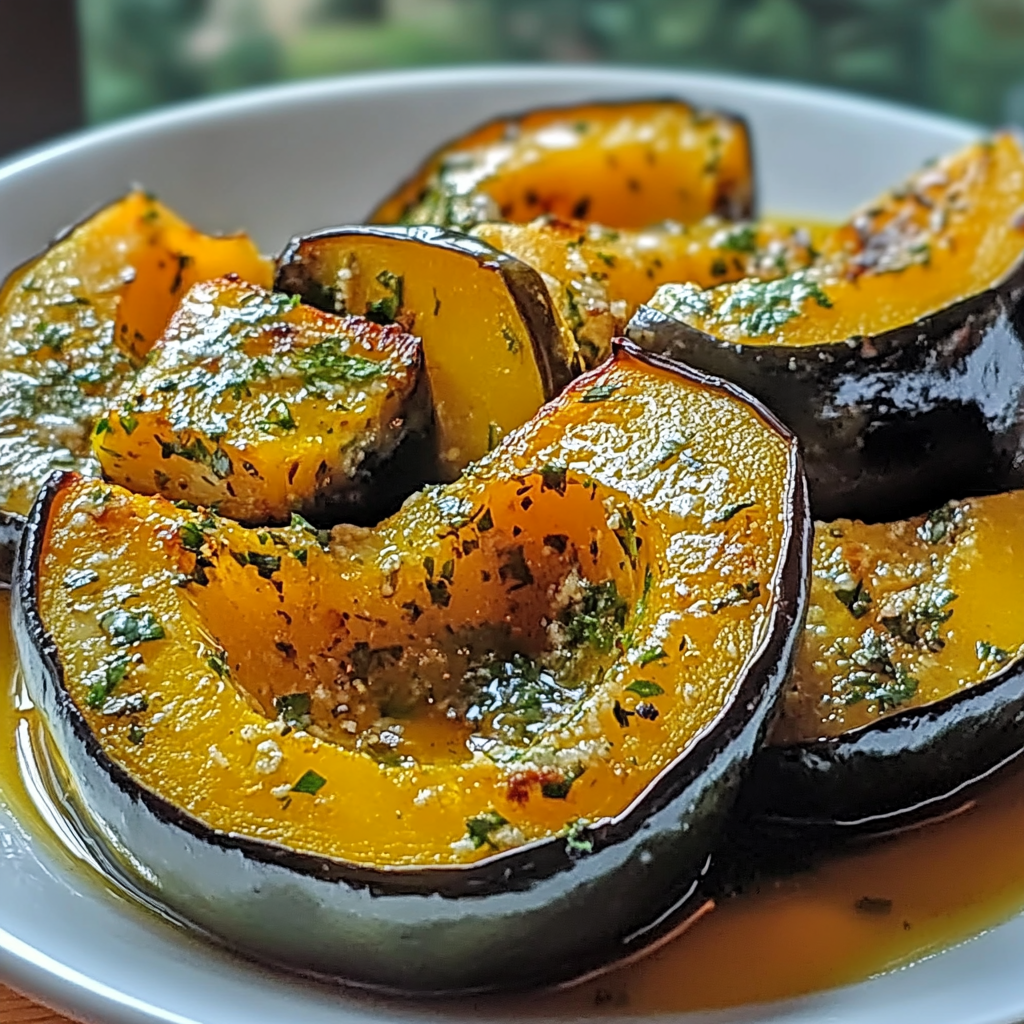 Recipe preparation for Roasted Acorn Squash with Herb Butter