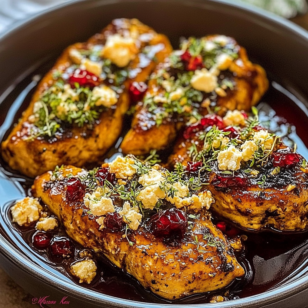 Recipe preparation for Hot Honey Infused Feta Chicken