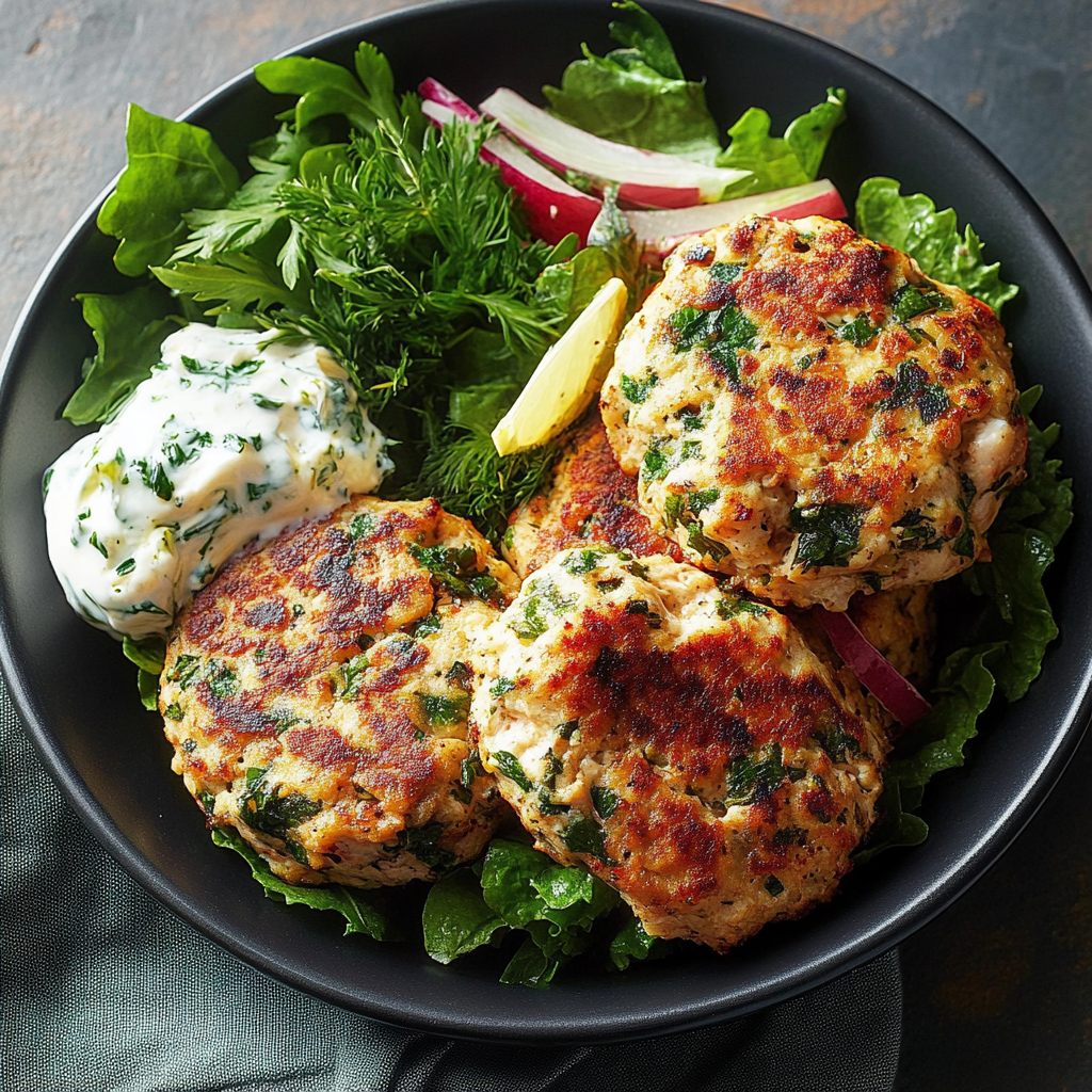 Recipe preparation for Mediterranean Inspired Chicken Patties