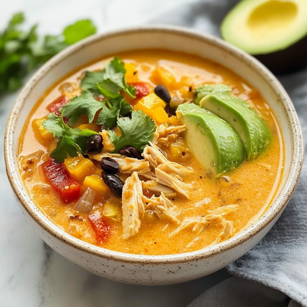 Recipe preparation for Creamy Chicken Tortilla Soup