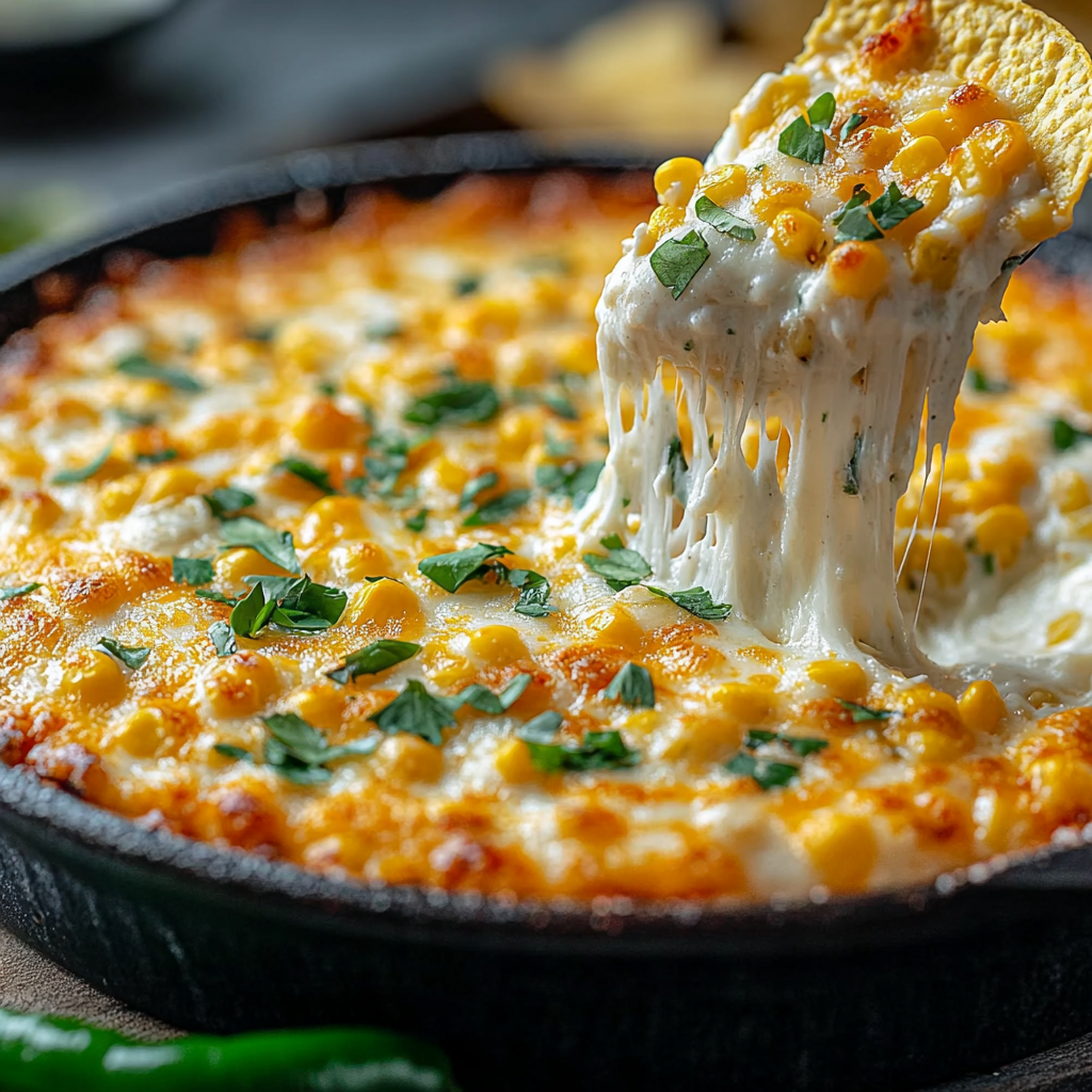Recipe preparation for Cheesy Jalapeño Corn Dip