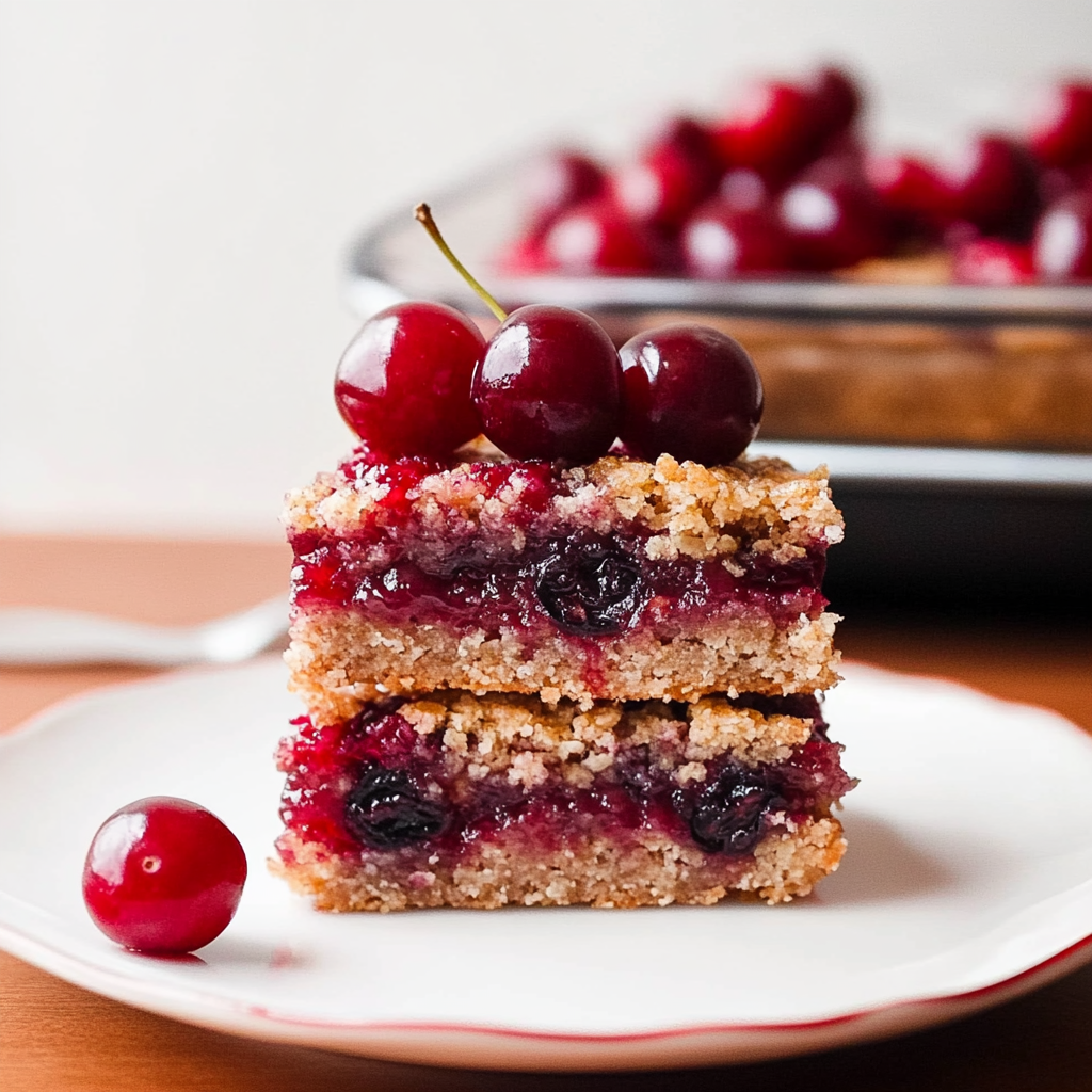 Recipe preparation for Cherry Crumble Bars