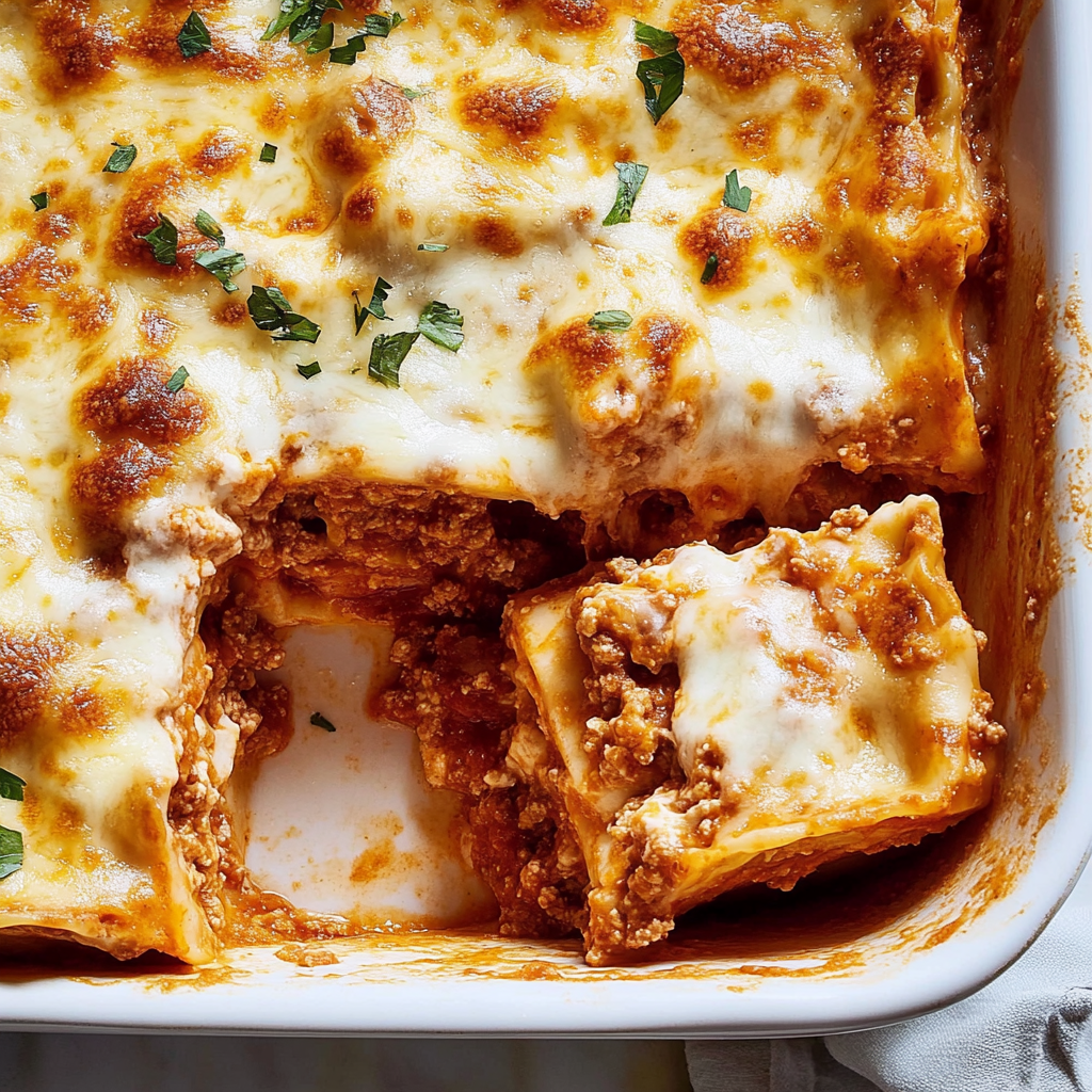 Recipe preparation for Classic Lasagna with Meat Sauce