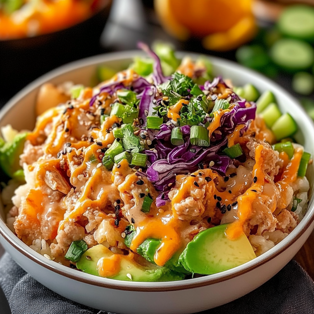 Recipe preparation for Egg Roll Bowl Dinner