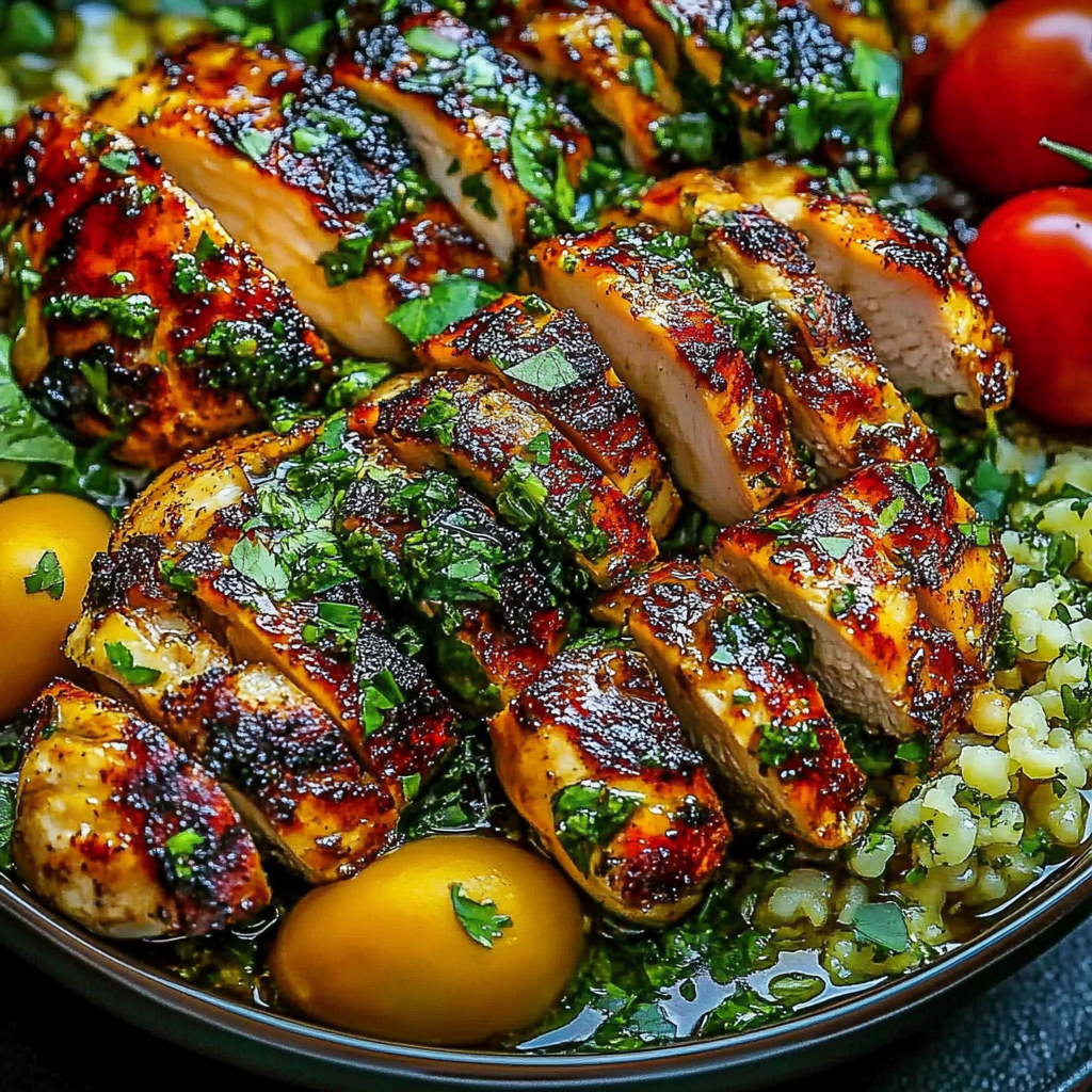 Recipe preparation for Chimichurri Chicken with Garlic