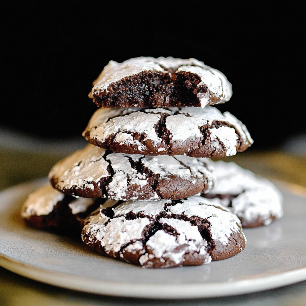 Recipe preparation for Chocolate Crinkle Cookies