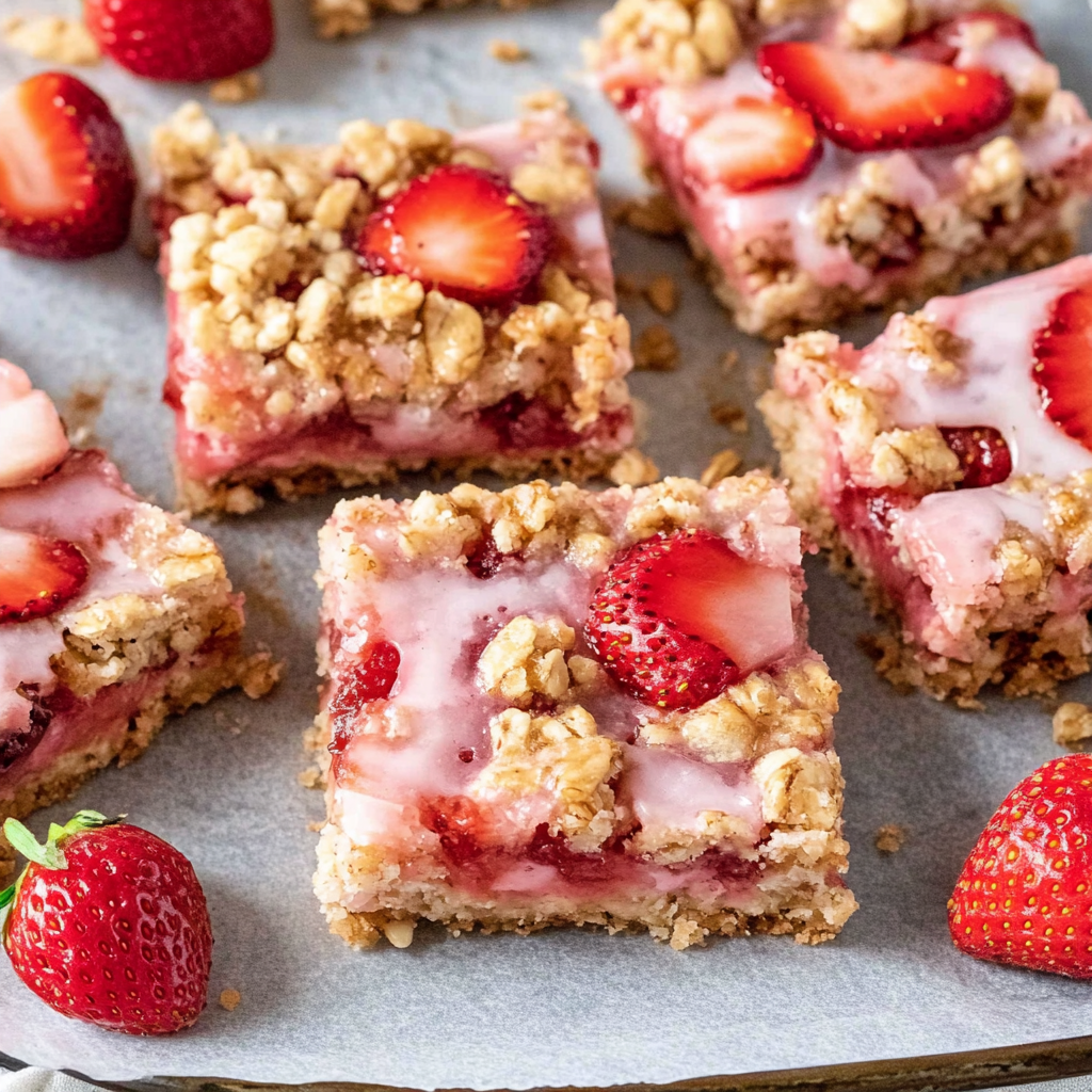 Recipe preparation for Strawberry Oatmeal Bars