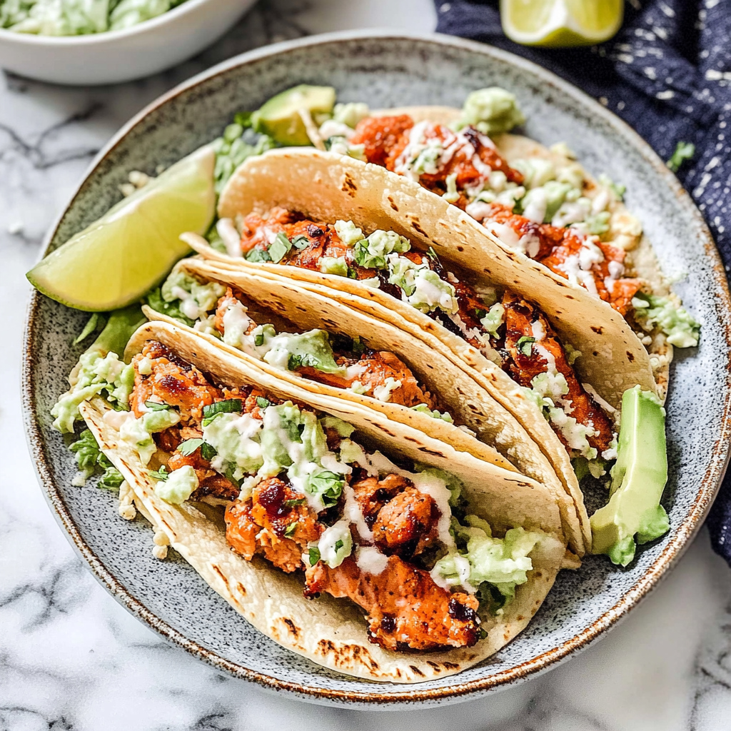 Recipe preparation for Salmon Tacos