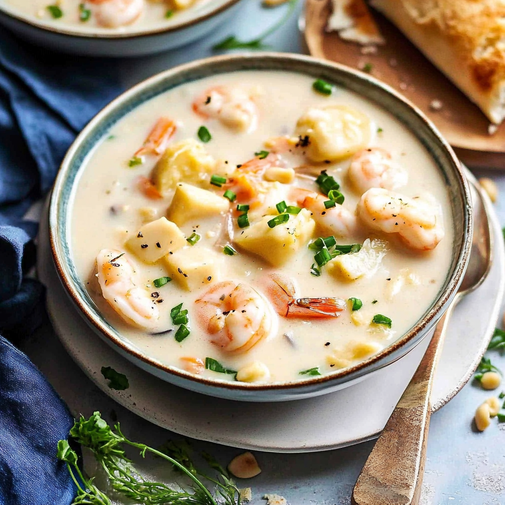 Recipe preparation for Seafood Chowder