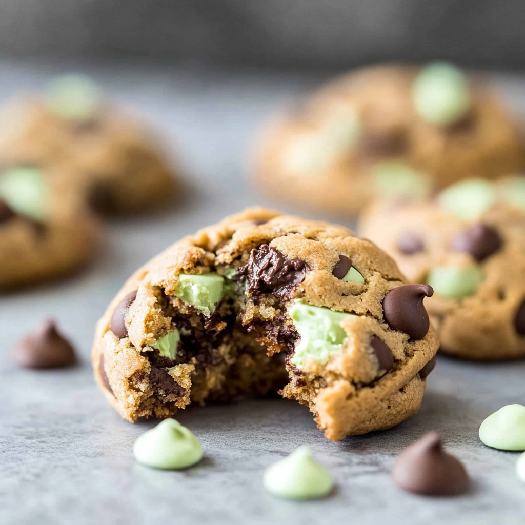 Recipe preparation for Mint Chocolate Chip Cookies