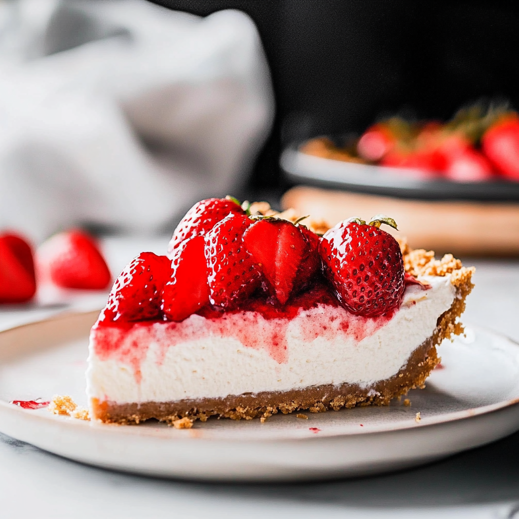 Recipe preparation for Strawberry Cream Cheese Pie
