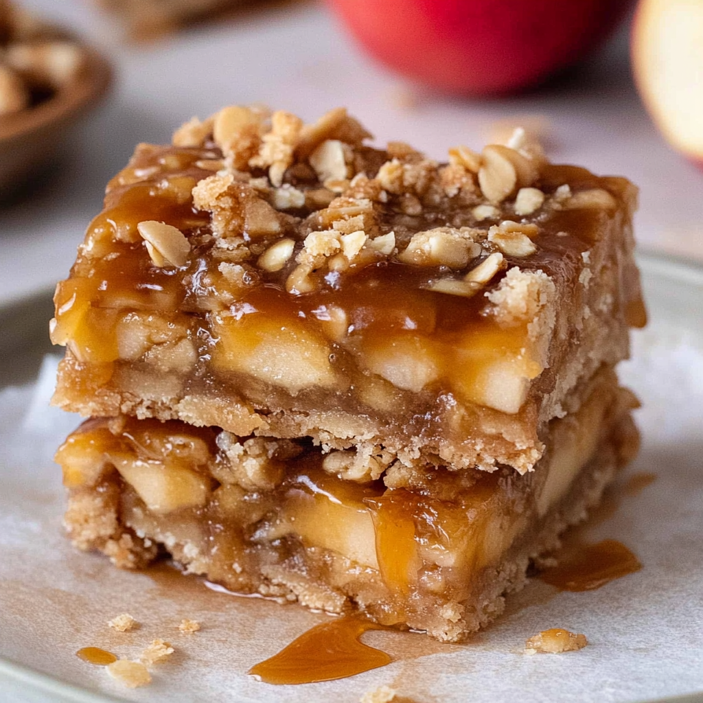 Recipe preparation for Salted Caramel Apple Bars