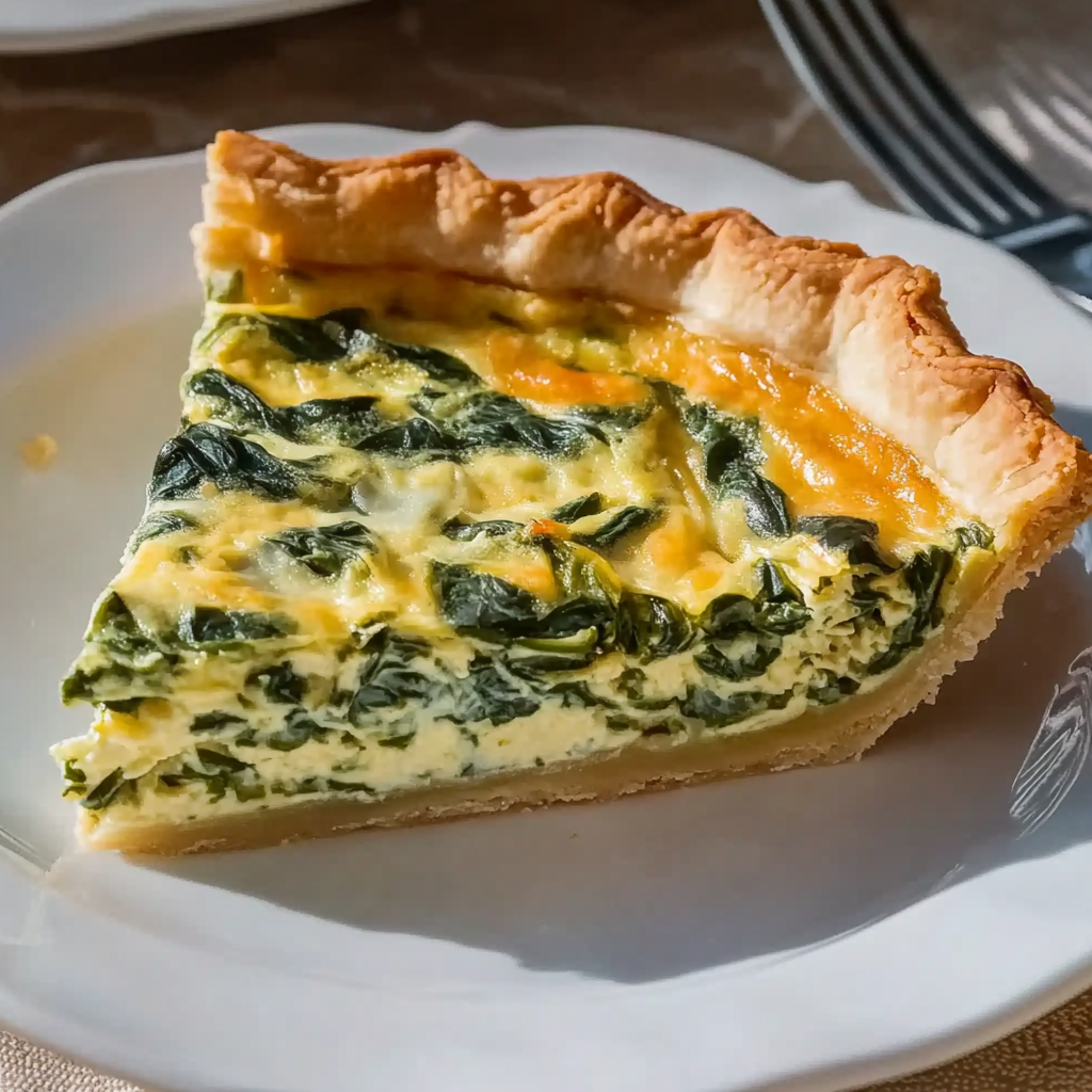 Recipe preparation for Spinach Artichoke Quiche