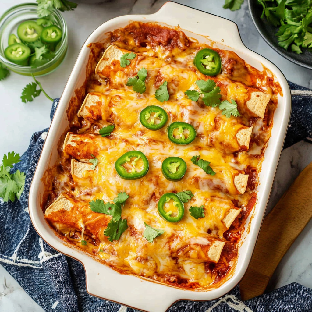 Recipe preparation for Ground Beef Enchiladas