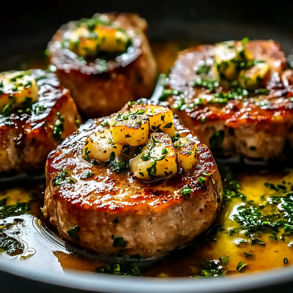 Recipe preparation for Garlic Butter Pan Seared Pork