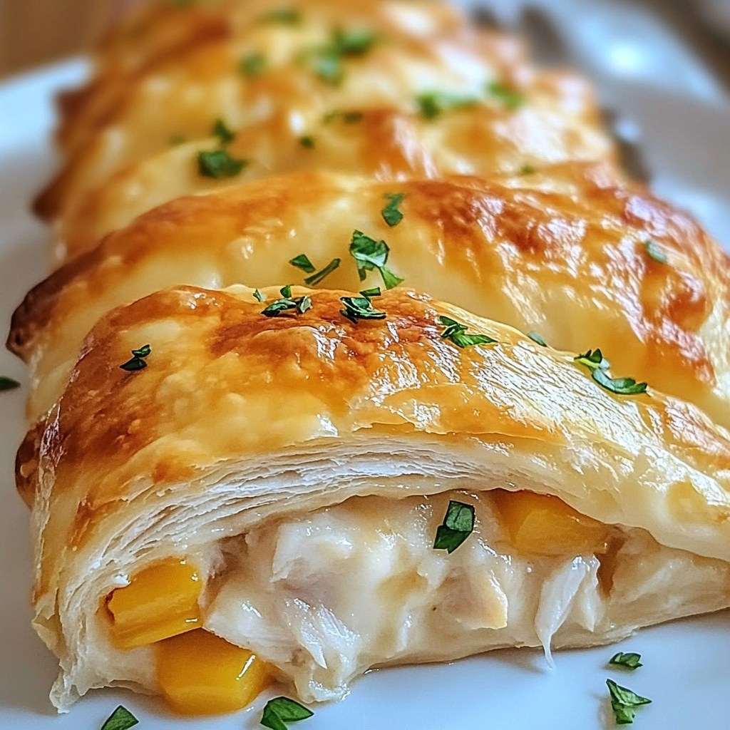 Recipe preparation for Cheesy Chicken Crescent Rolls