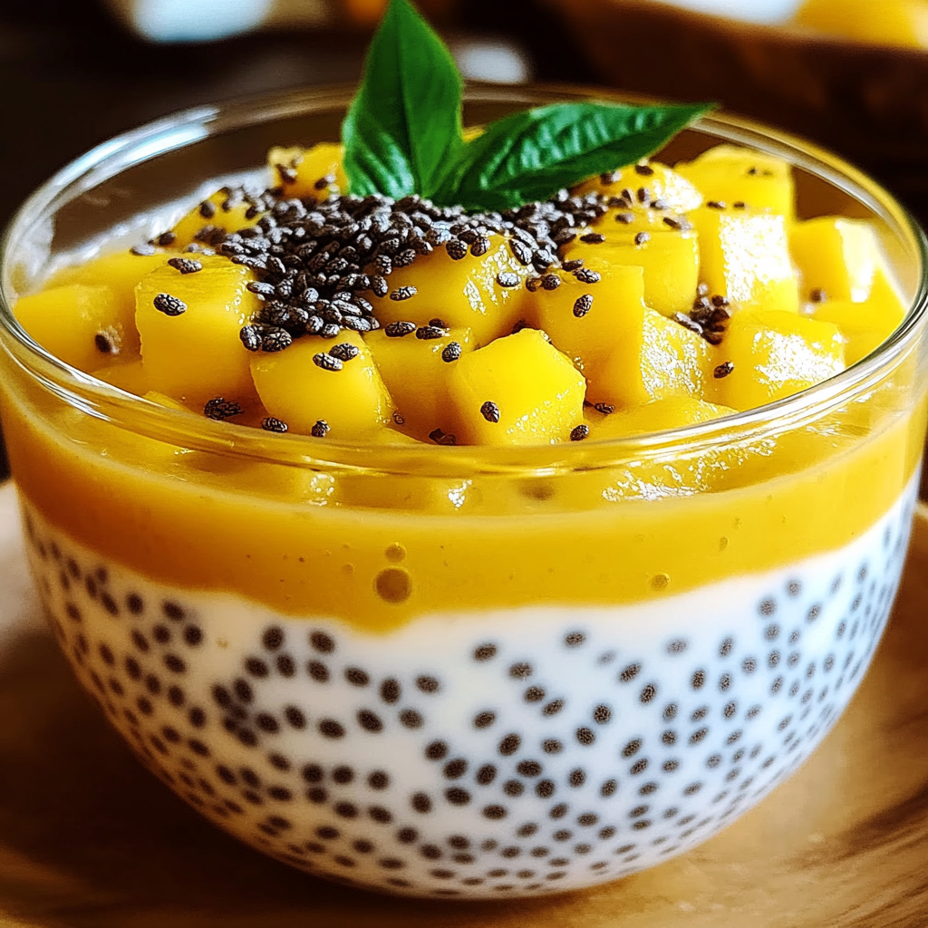 Recipe preparation for Mango Chia Seed Pudding