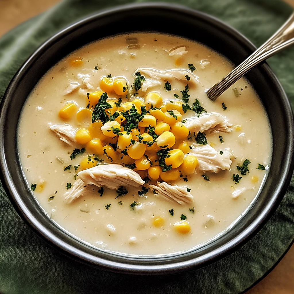 Recipe preparation for Creamy Chicken and Corn Chowder
