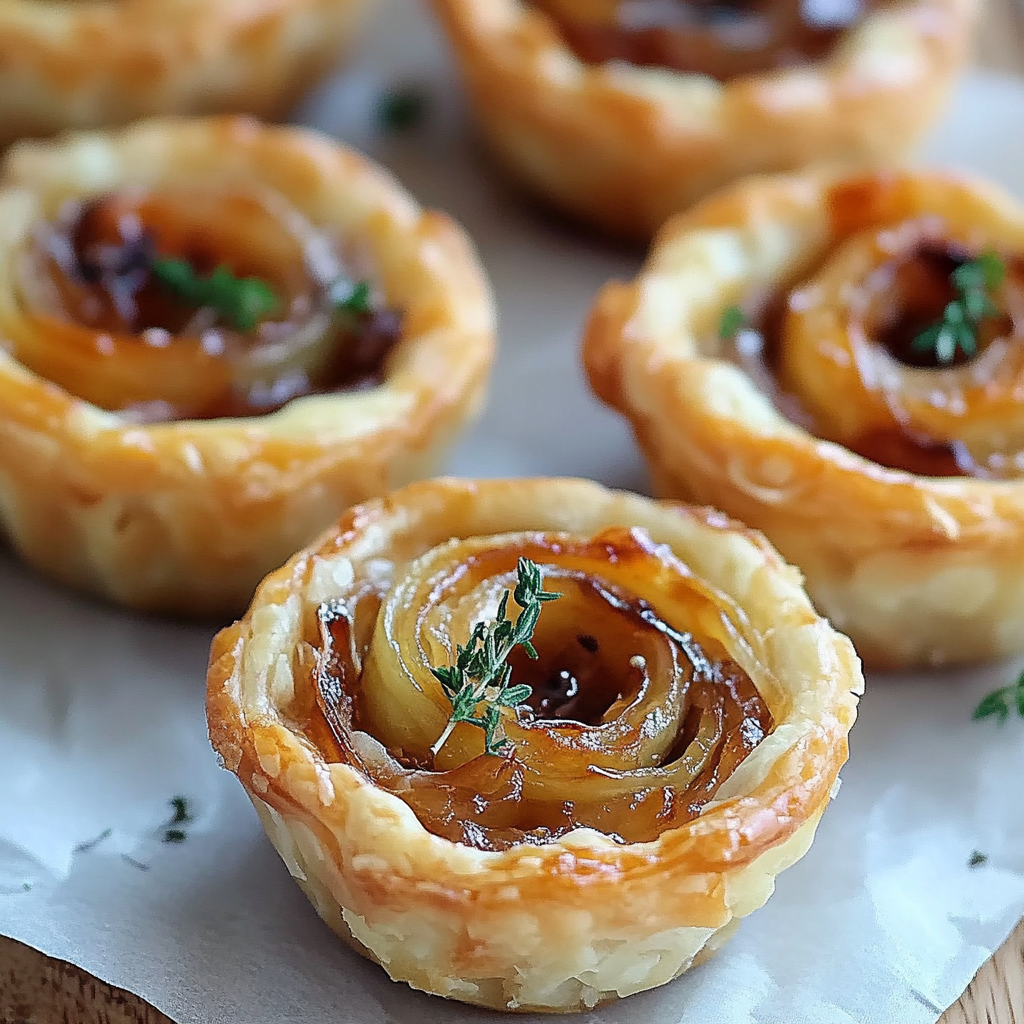 Recipe preparation for Caramelized Onion Tartlets