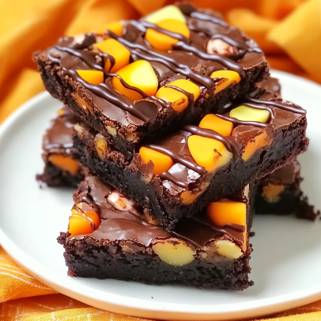 Recipe preparation for Candy Corn Brownies