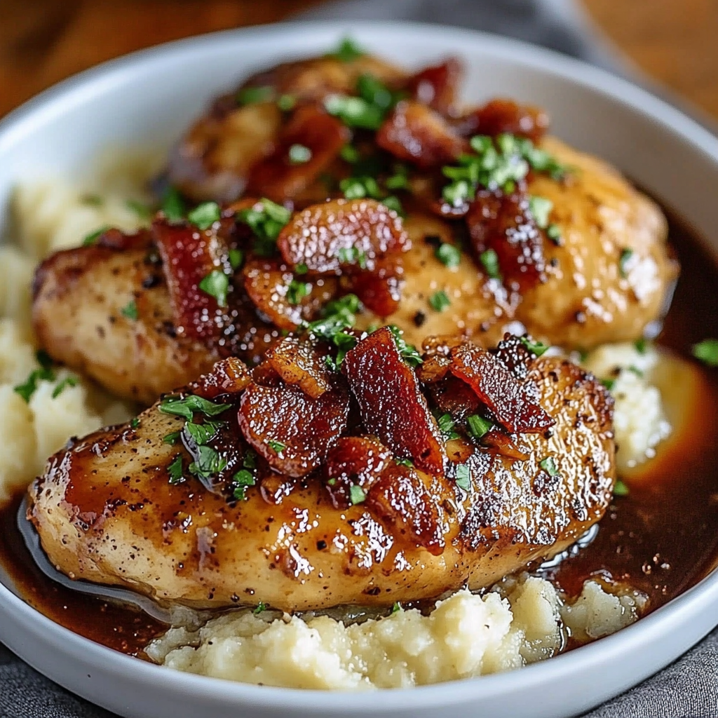 Recipe preparation for Maple Garlic Bacon Chicken