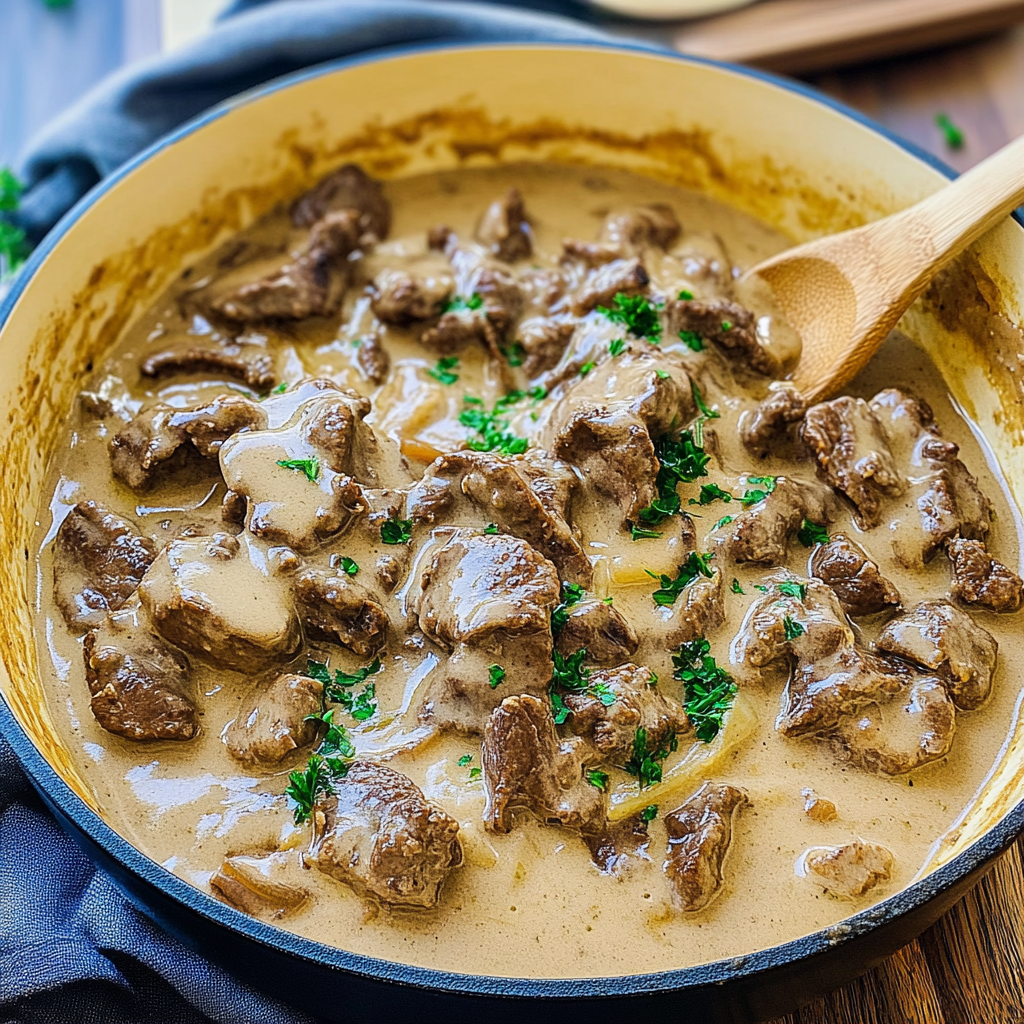 Recipe preparation for Crockpot Beef Stroganoff