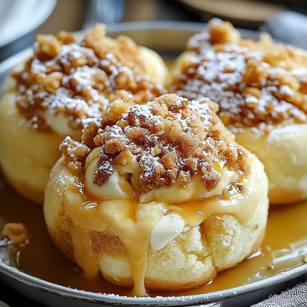 Recipe preparation for Apple Cheesecake Crumble Buns Irresistible Dessert Treat